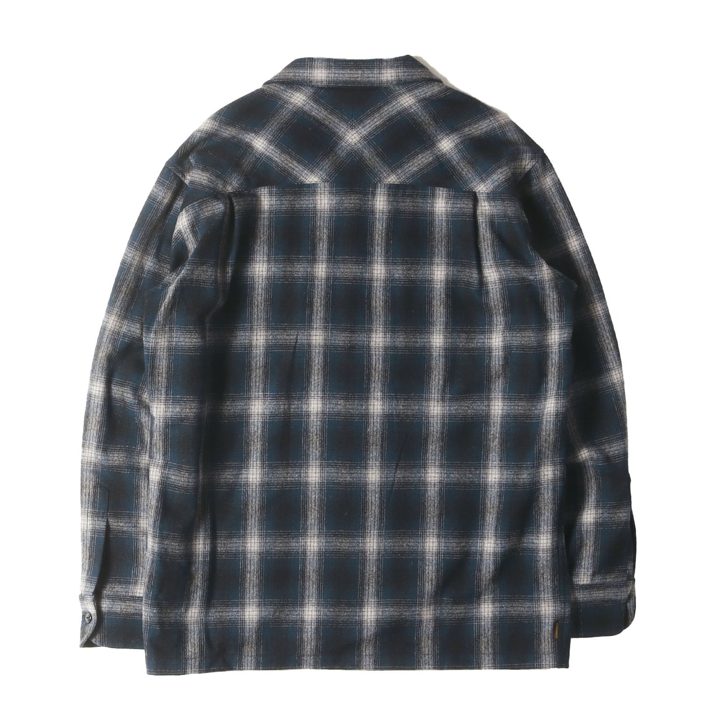 オープンカラー オンブレチェック ウールシャツ(B&C / W-SHIRT . LS)