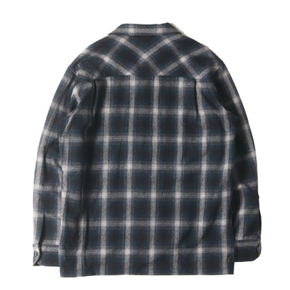 オープンカラー オンブレチェック ウールシャツ(B&C / W-SHIRT . LS)