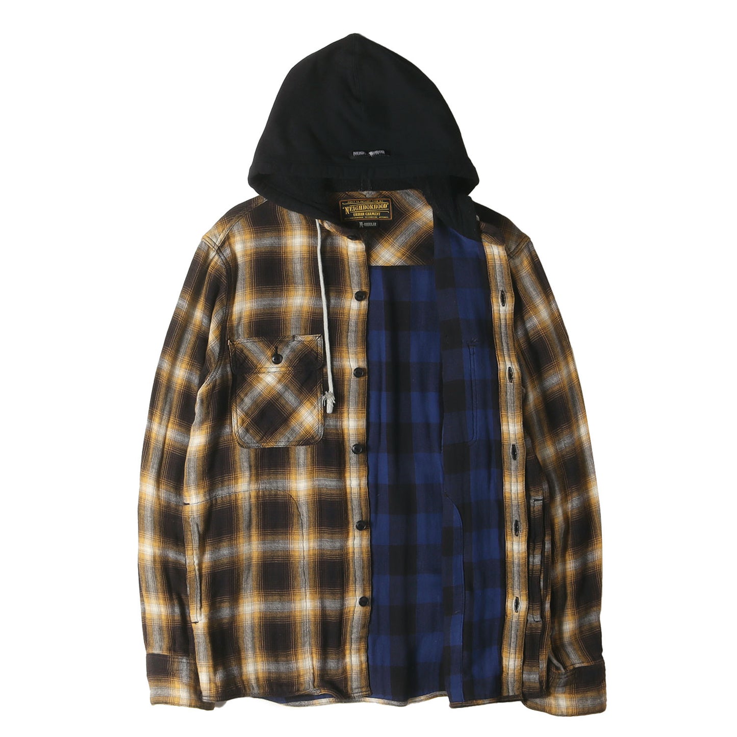フード付き チェック フランネルシャツ(FLICK HOODED / C-SHIRT . LS)