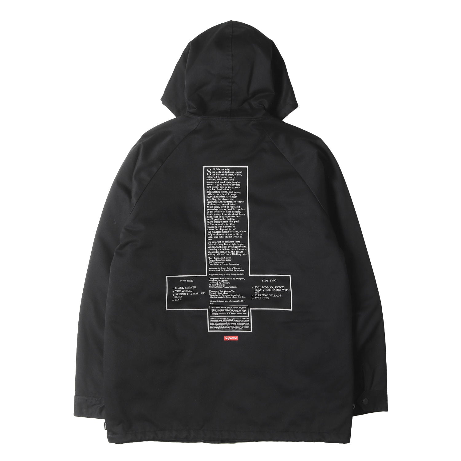 Supreme (シュプリーム) Black Sabbath T/Cツイル 裏地キルティング 