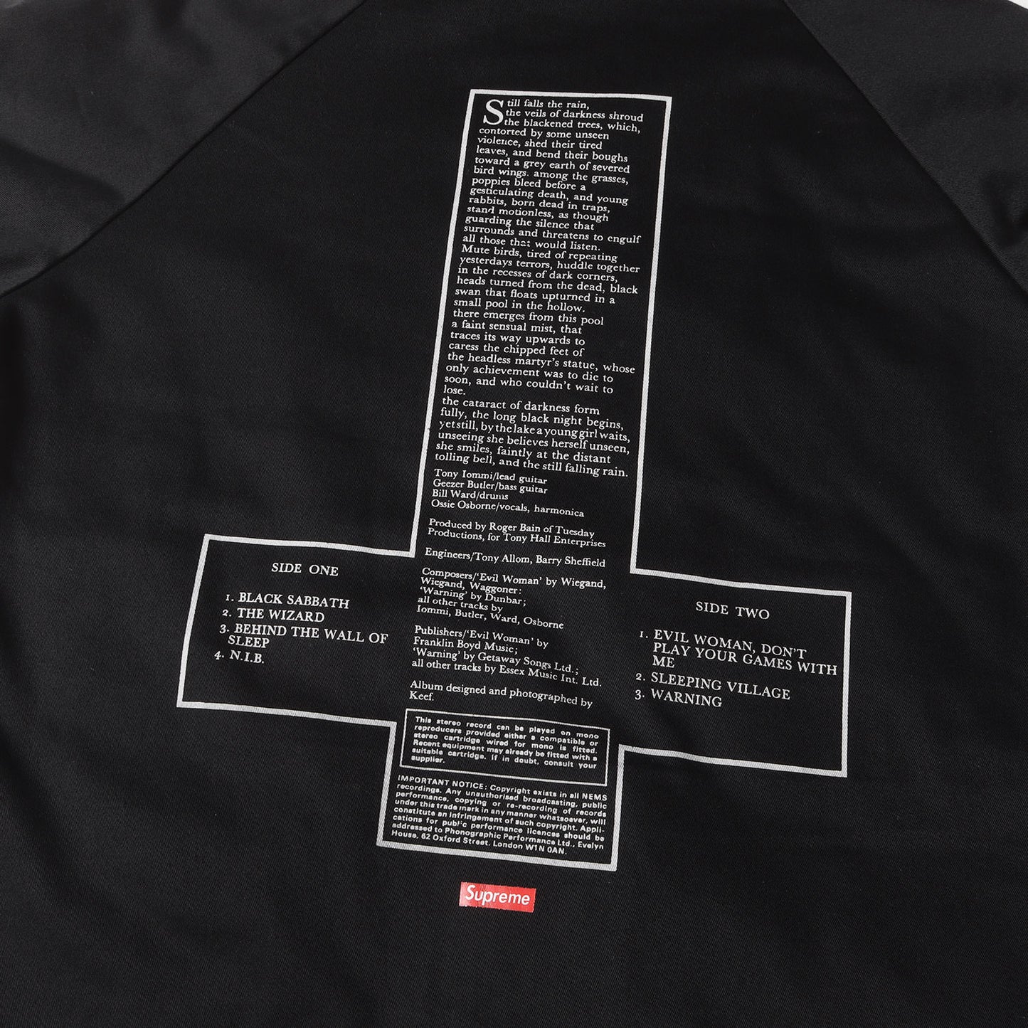Black Sabbath T/Cツイル 裏地キルティング フードジャケット(Hooded Parka)