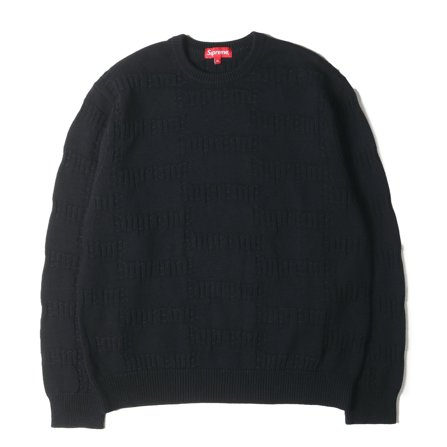 ジャガードロゴ柄 コットンニット セーター(Raised Logo Sweater)