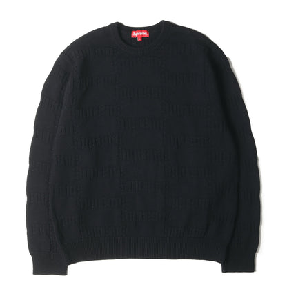 ジャガードロゴ柄 コットンニット セーター(Raised Logo Sweater)