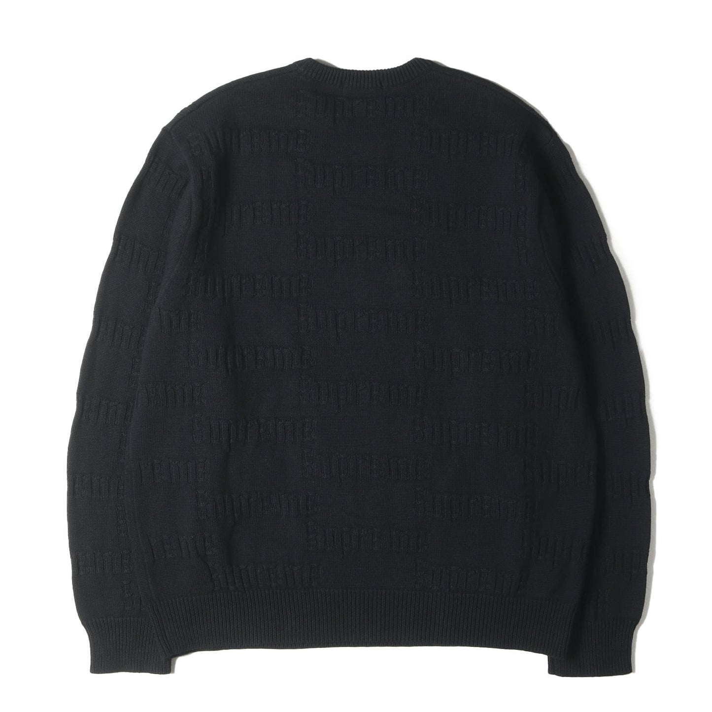 ジャガードロゴ柄 コットンニット セーター(Raised Logo Sweater)