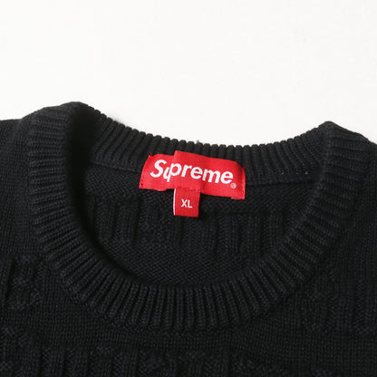 ジャガードロゴ柄 コットンニット セーター(Raised Logo Sweater)