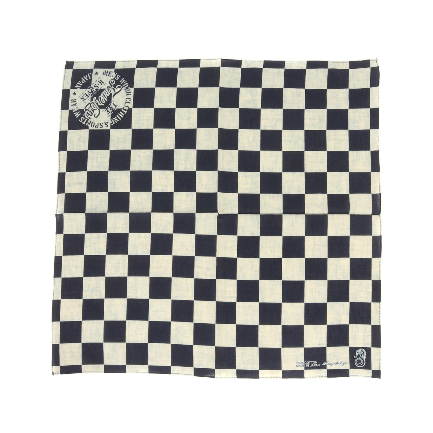 インディゴ染め チェッカー バンダナ(T-BANDANA CHECKER)