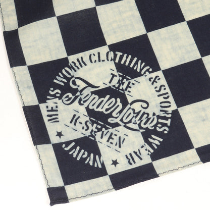 インディゴ染め チェッカー バンダナ(T-BANDANA CHECKER)