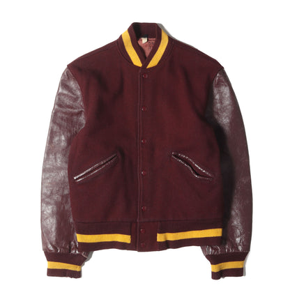 60～70s A＆B SPORTING GOODS CO. 袖レザー 無地 メルトンウール スタジャン