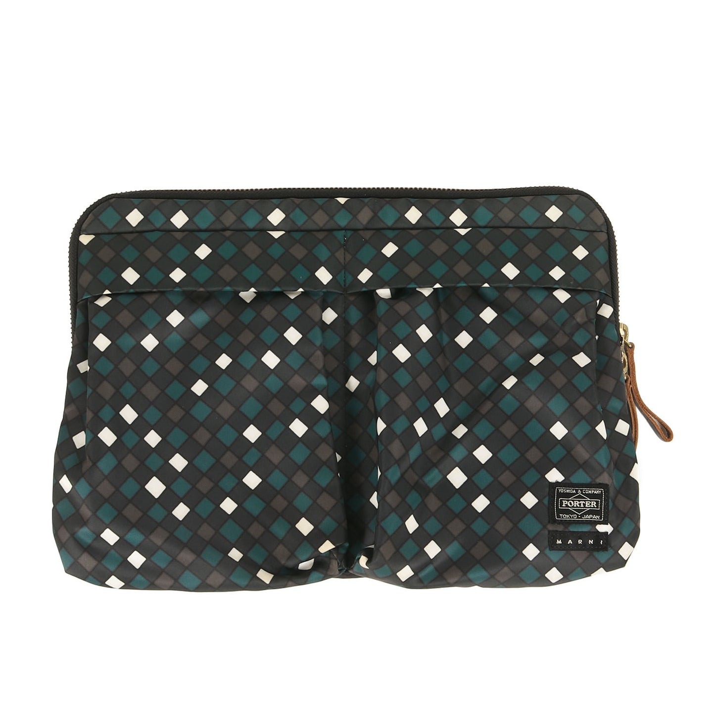 ×PORTER 総柄プリント クラッチバッグ