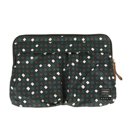 ×PORTER 総柄プリント クラッチバッグ