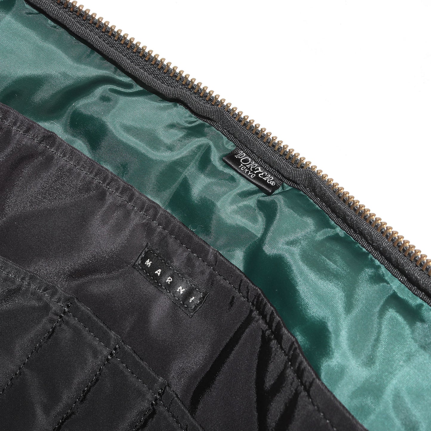 ×PORTER 総柄プリント クラッチバッグ