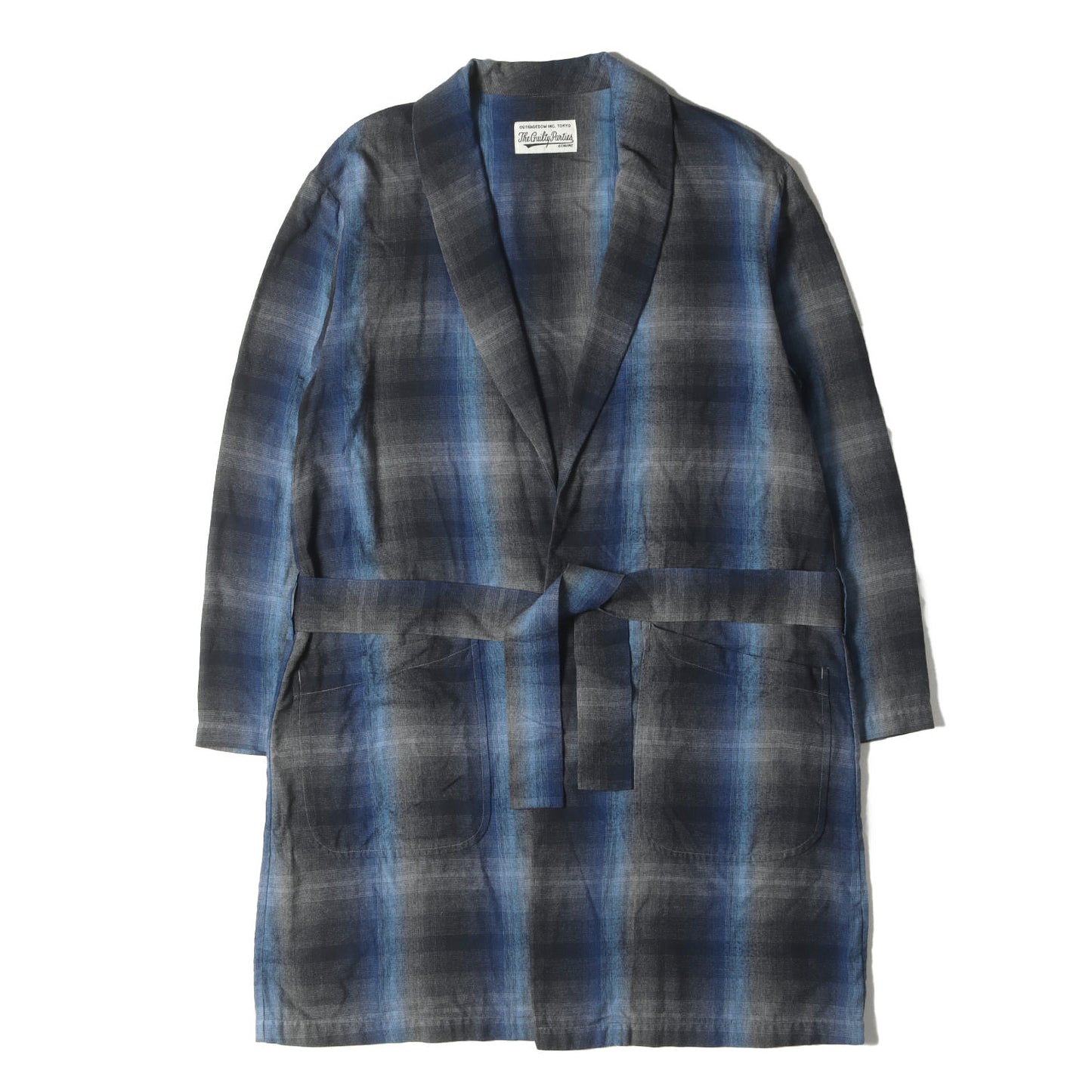 オンブレチェック レーヨン ガウン コート(OMBRAY CHECK GOWN COAT)