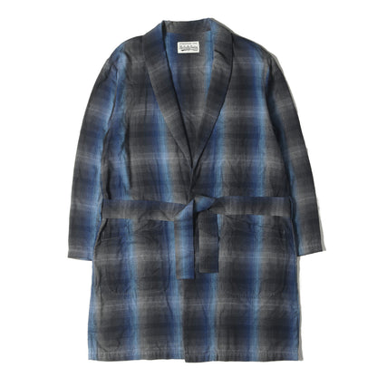 オンブレチェック レーヨン ガウン コート(OMBRAY CHECK GOWN COAT)