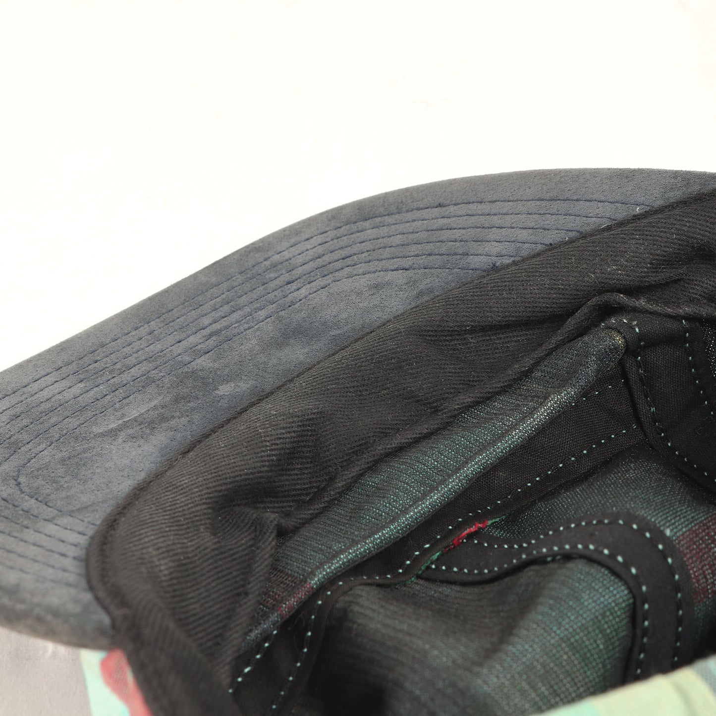 スウェードブリム マドラスチェック BOXロゴ キャンプキャップ(Madras Camp Cap)