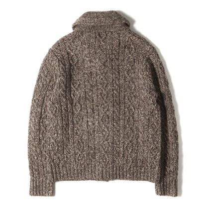 24AW ショールカラー ローゲージ ミックスニット カーディガン