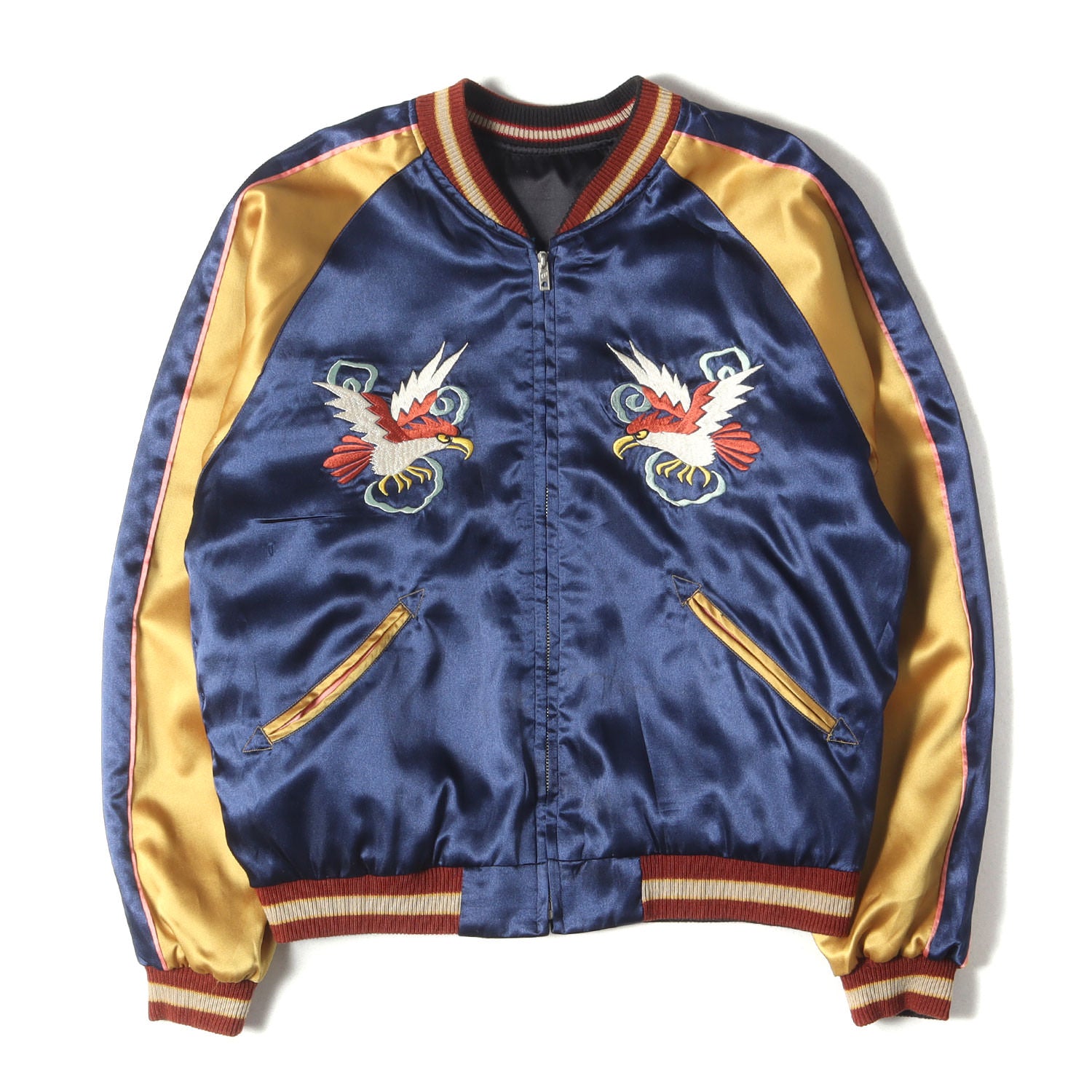 90s 日本限定 スカジャン 龍 鷲 虎 サテン unisex vintage