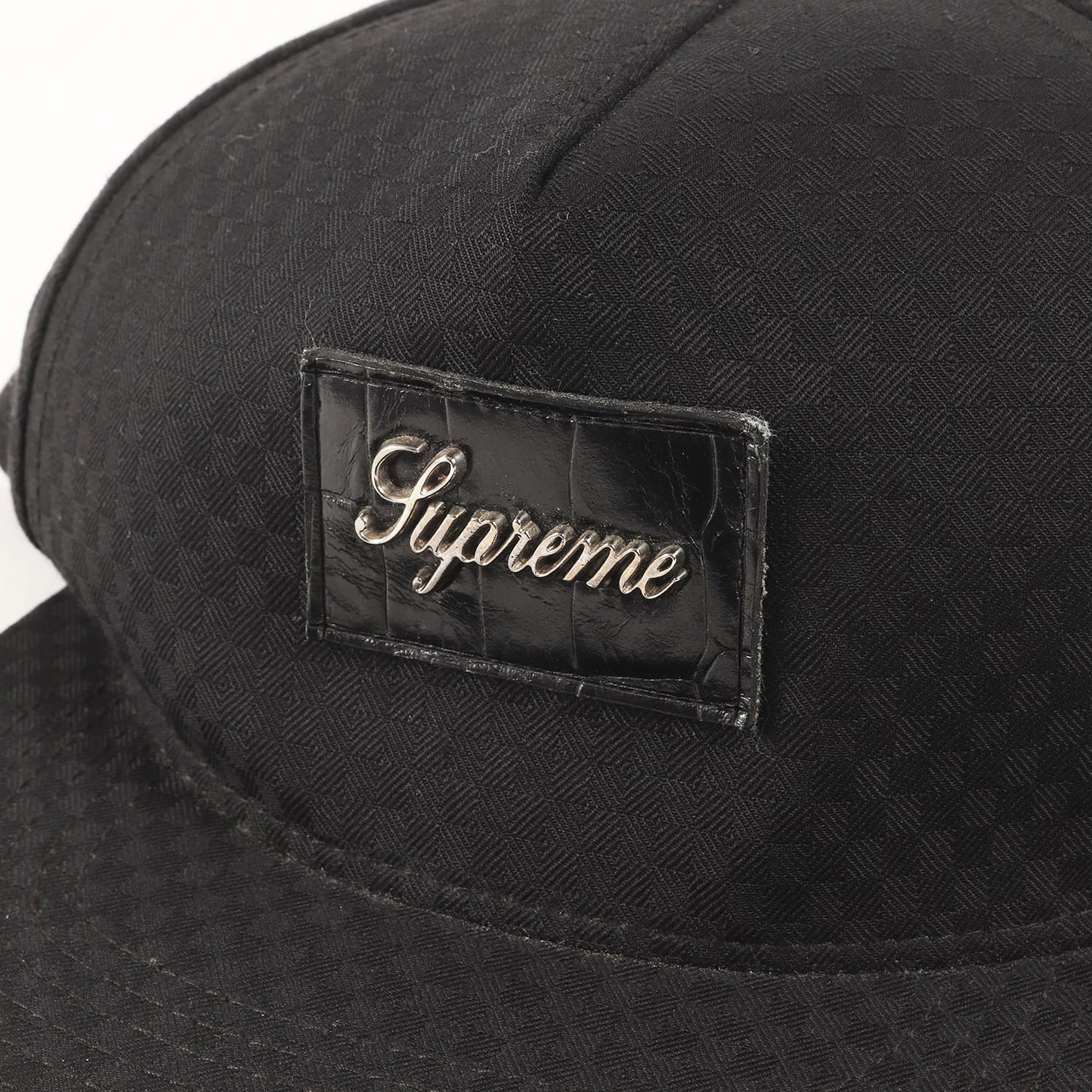 クロコ型押しレザーパッチ チェッカー 5パネルキャップ(Croc Patch 5 Panel Cap)