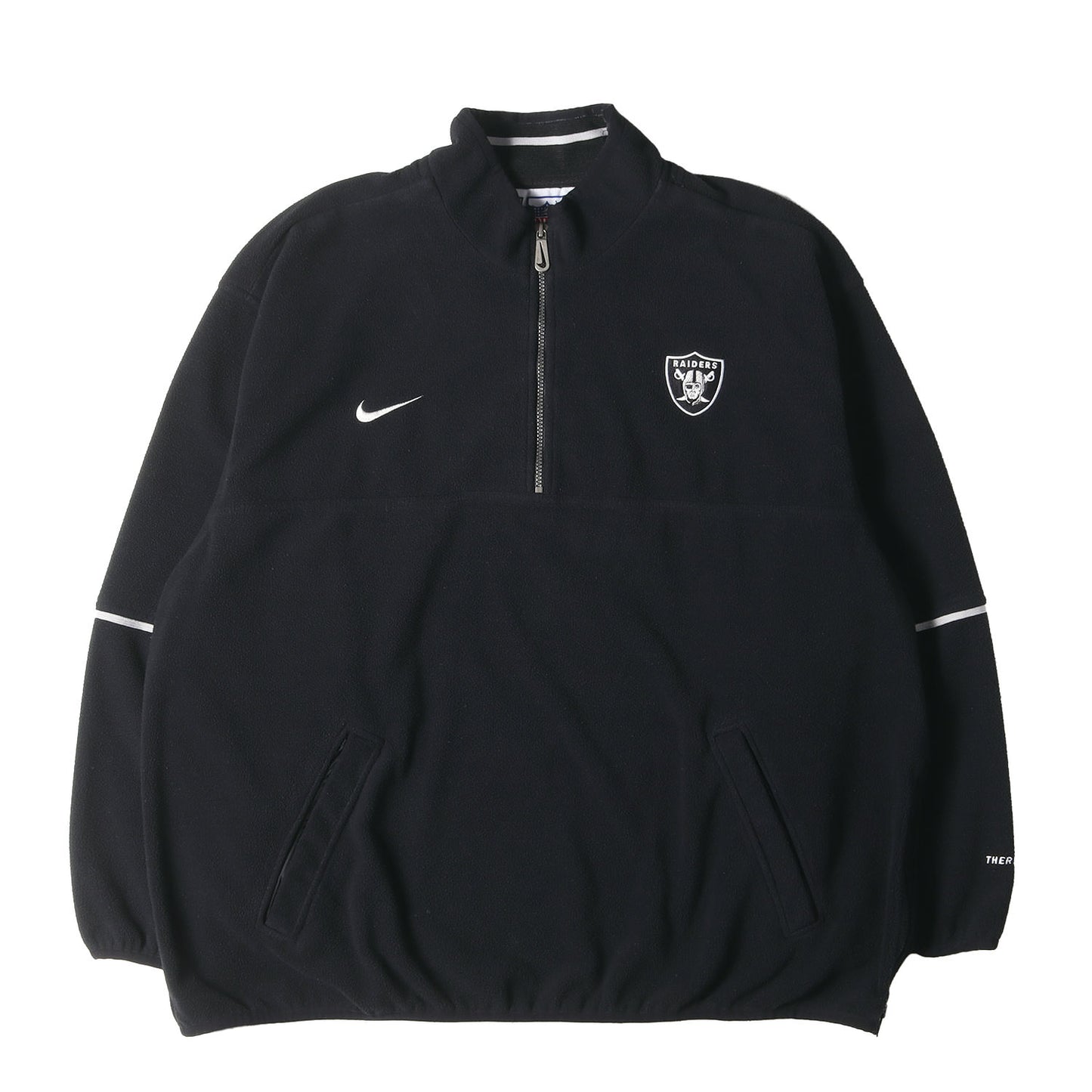 90s ×NFL Raiders ハーフジップ プルオーバー フリース
