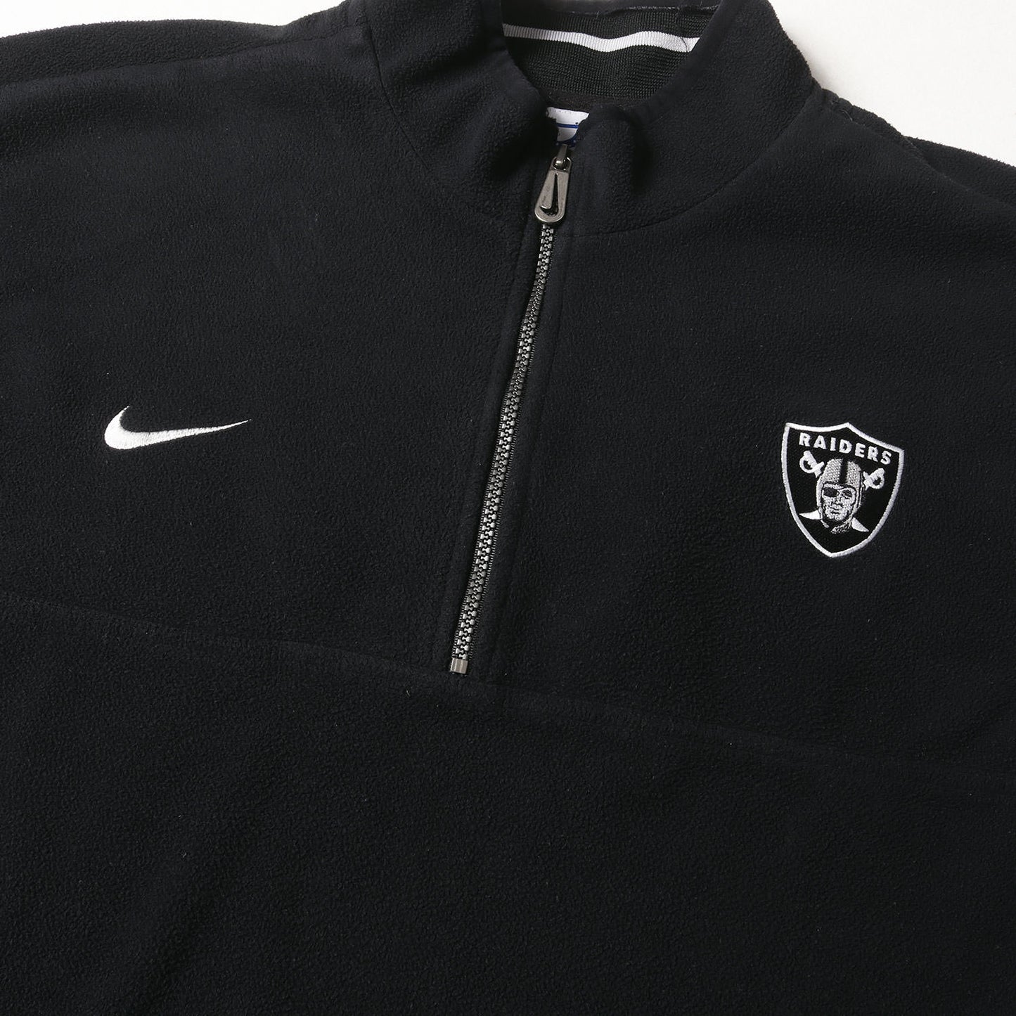 90s ×NFL Raiders ハーフジップ プルオーバー フリース