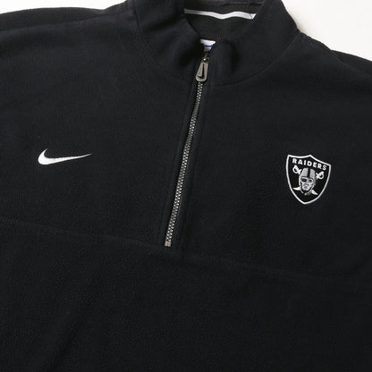 90s ×NFL Raiders ハーフジップ プルオーバー フリース