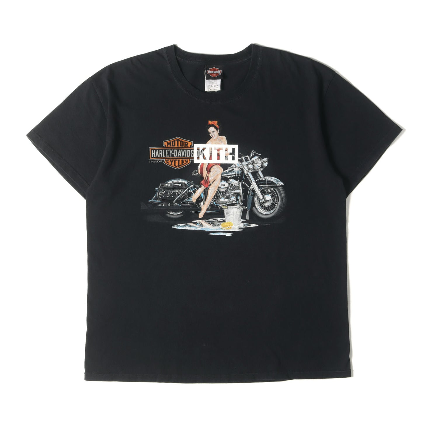 KITH TOKYO限定 古着リメイク HARLEY-DAVIDSON BOXロゴ Tシャツ