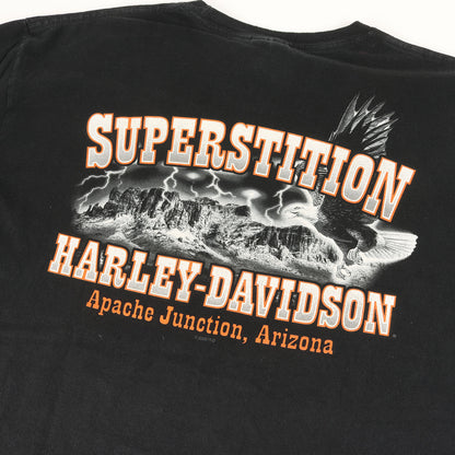 KITH TOKYO限定 古着リメイク HARLEY-DAVIDSON BOXロゴ Tシャツ