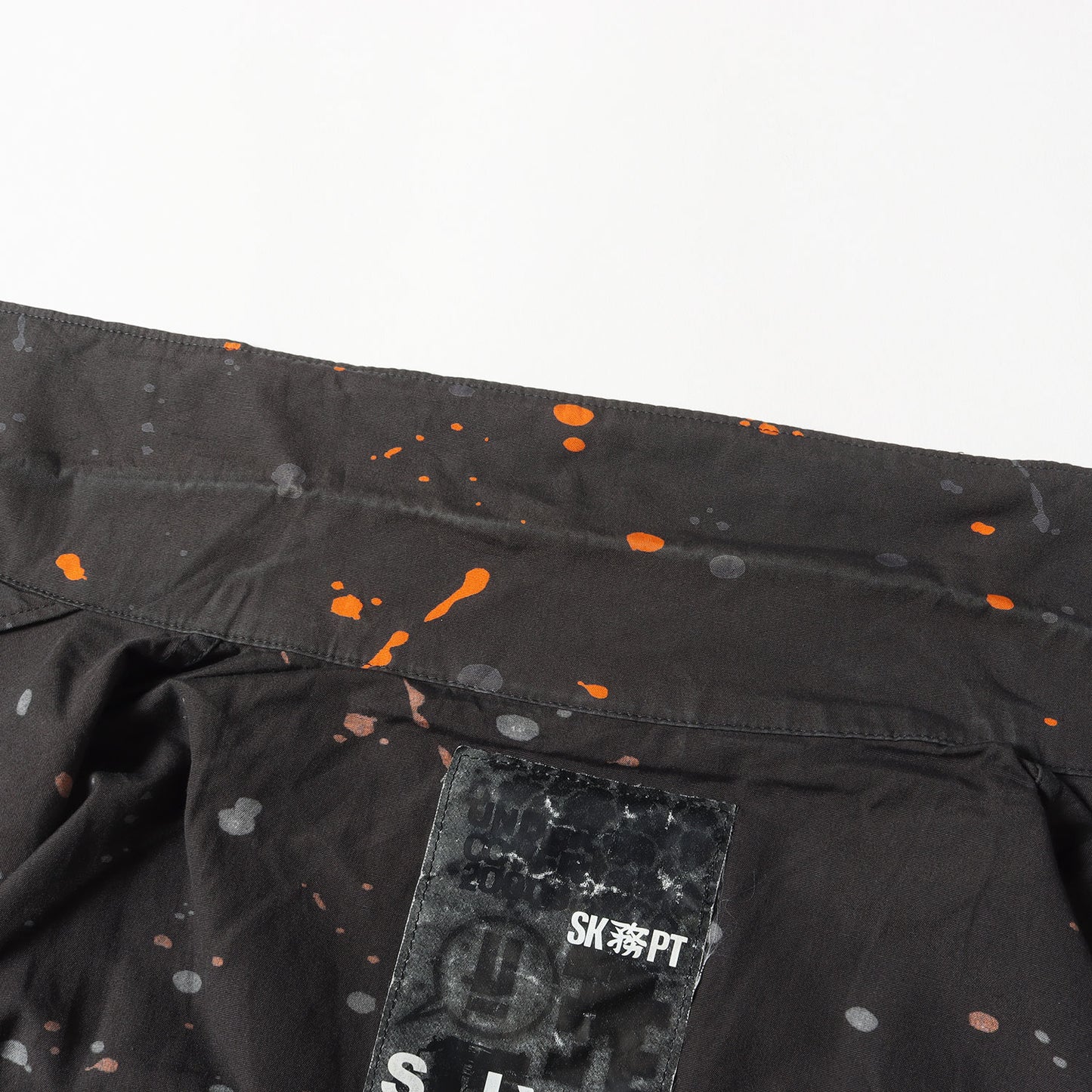 00SS SK務PT期 ドリップ柄 コットン 半袖シャツ