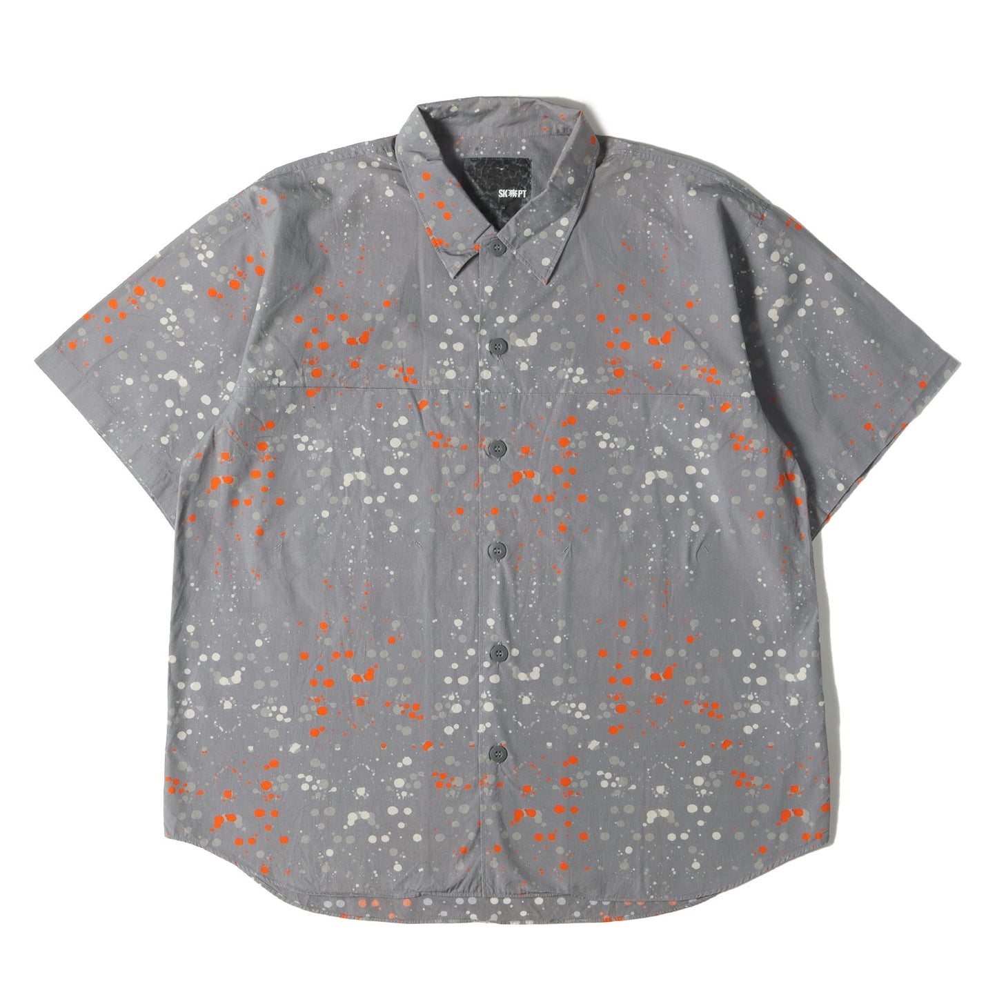 00SS SK務PT期 ドリップ柄 コットン 半袖シャツ