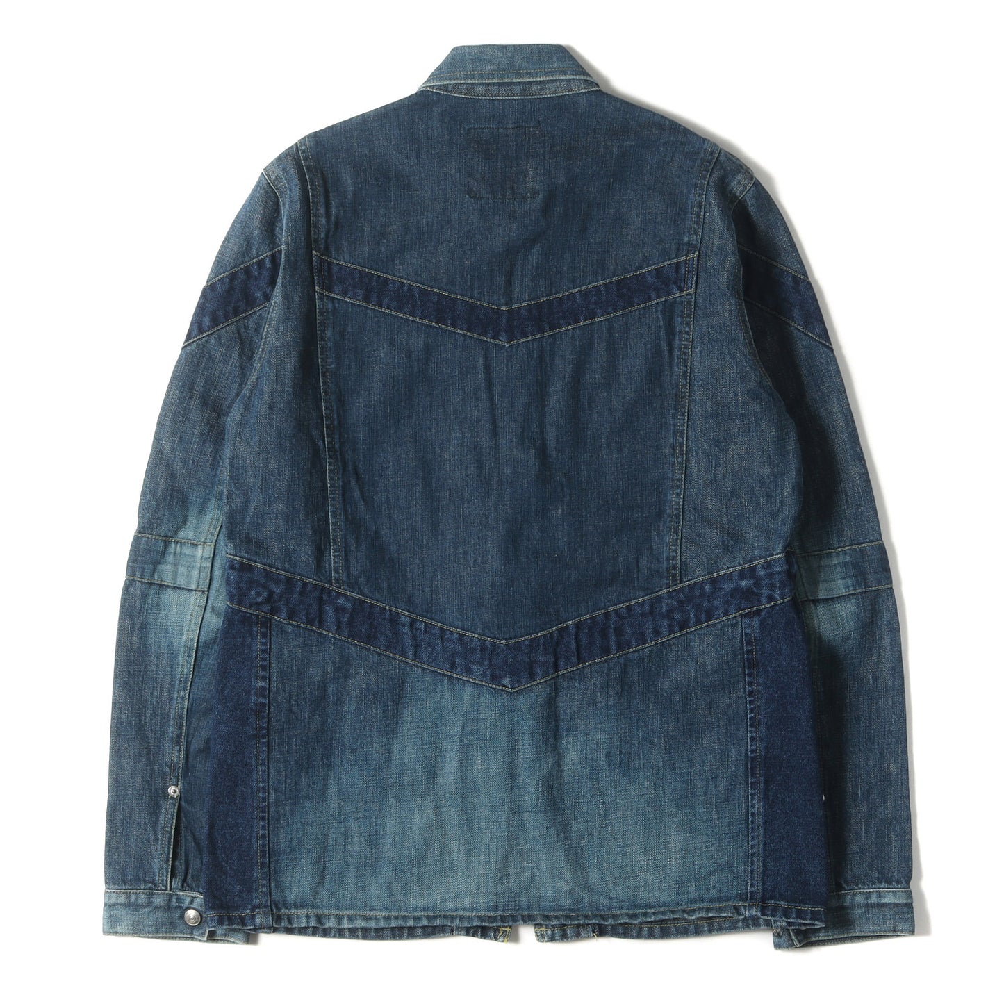 01AW D.A.V.F / 宝飾武装義勇軍期 ヴィンテージ加工 フルジップ デニムジャケット