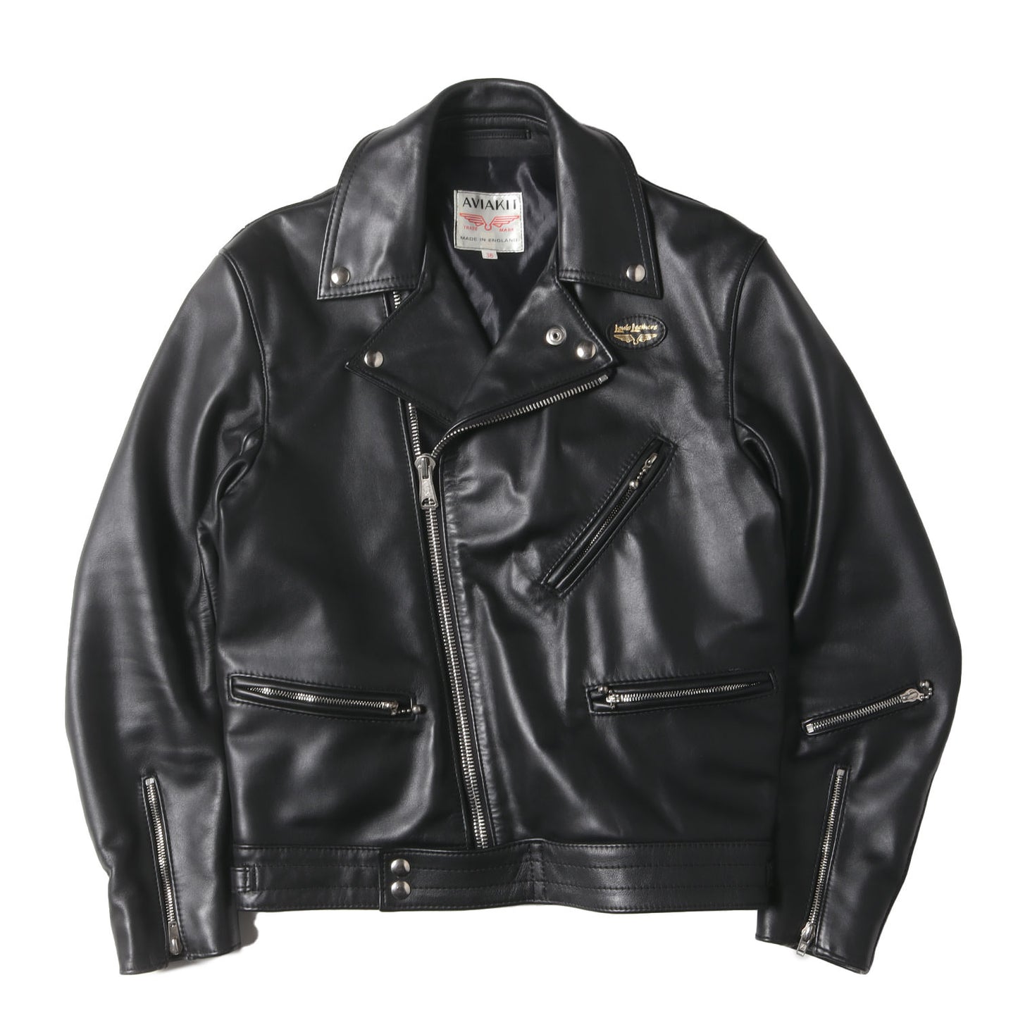 サイクロンン カウハイドレザー ダブル ライダース ジャケット(CYCLONE)