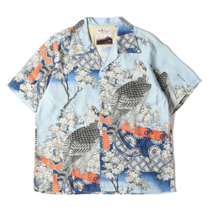 ×葛飾北斎 桜花に鷹図 レーヨン アロハシャツ(SPECIAL EDITION)
