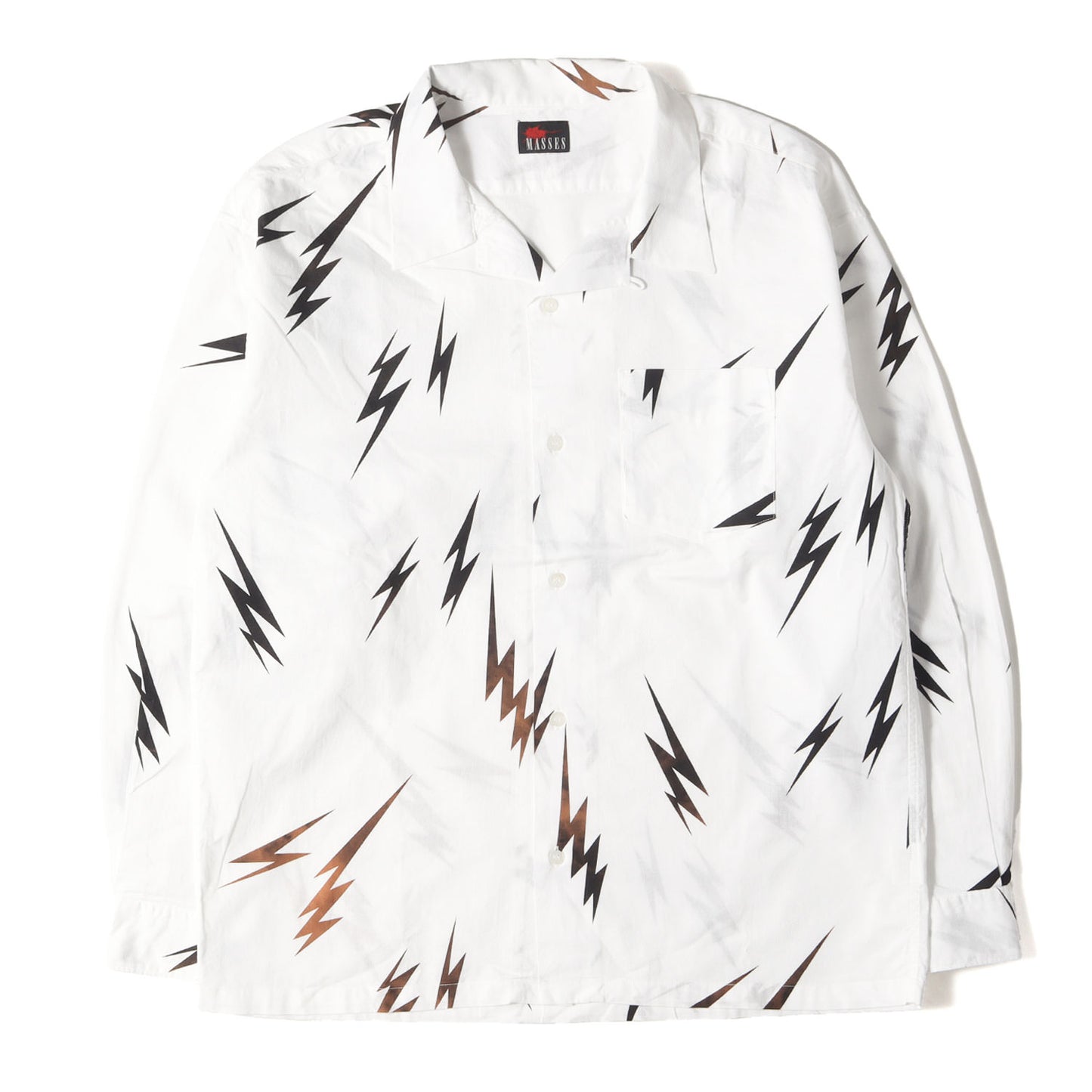ライトニング柄 オープンカラー コットン シャツ(LIGHTNING SHIRT)