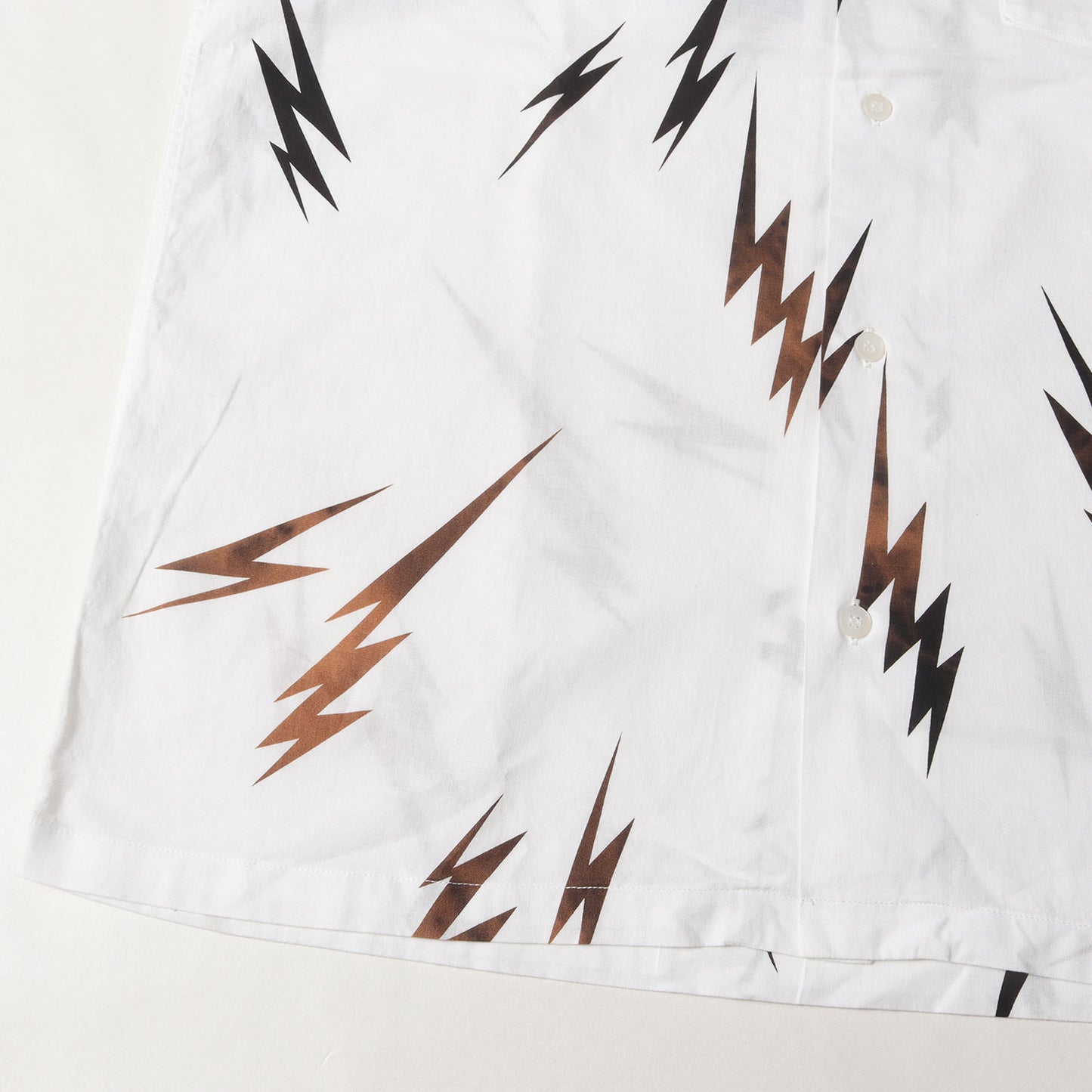 ライトニング柄 オープンカラー コットン シャツ(LIGHTNING SHIRT)