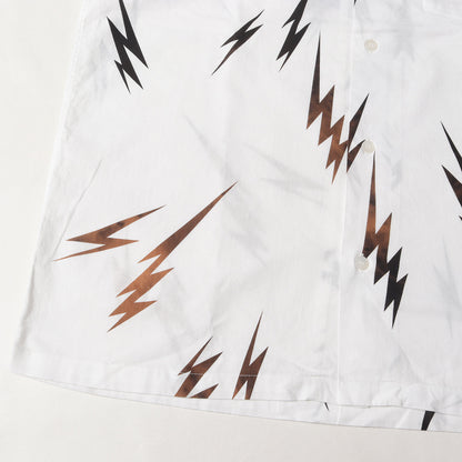 ライトニング柄 オープンカラー コットン シャツ(LIGHTNING SHIRT)