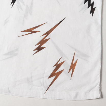 ライトニング柄 オープンカラー コットン シャツ(LIGHTNING SHIRT)