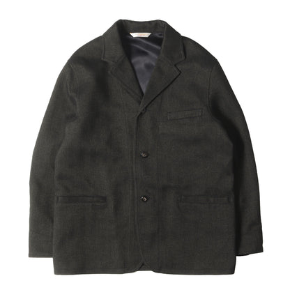 ヘリンボーンツイード 3つボタン ワークジャケット(WOOLY TWEED HERRINGBONE JACKET)