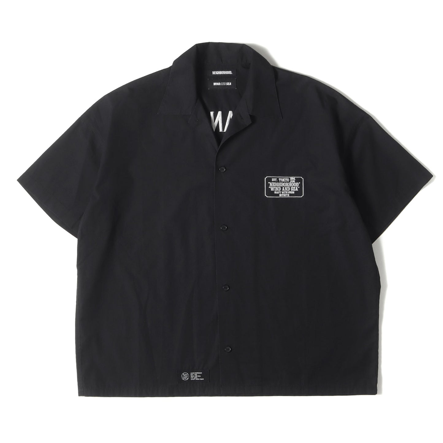 22SS ×WIND AND SEA ロゴ刺繍 オープンカラー ワーク 半袖シャツ(WORK / EC-SHIRT SS)