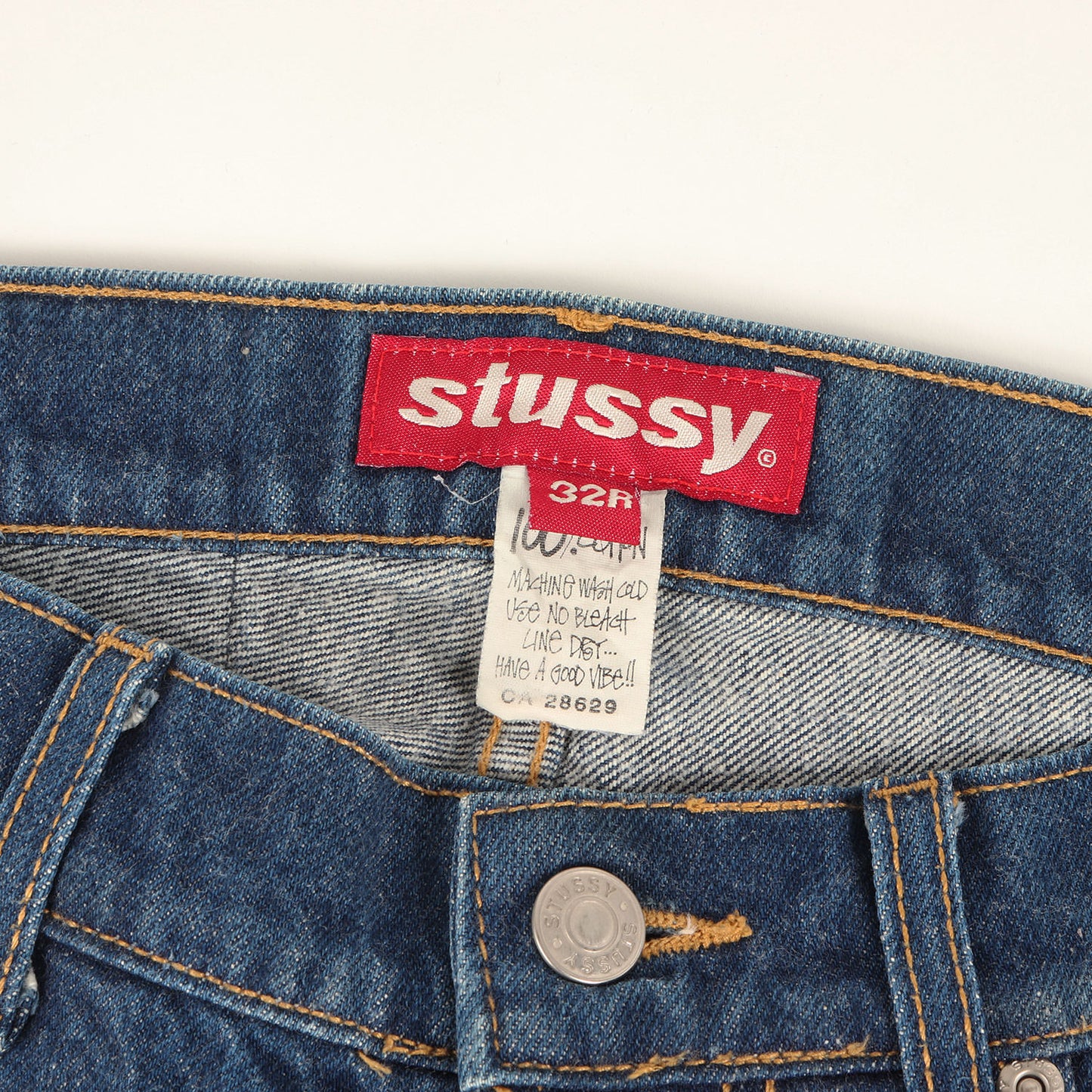 90s OLD STUSSY テーパード デニムパンツ(USA製)
