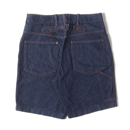 シンチバック付き ペインター デニム ショート パンツ