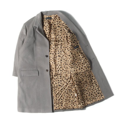 23AW メルトンウール 裏地レオパード チェスター フィールドコート(CHESTERFIELD COAT)