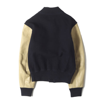 [BALL PARK] 袖レザー メルトンウール スタジャン