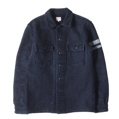 出陣ペイント インディゴ 刺し子 ユーティリティシャツ