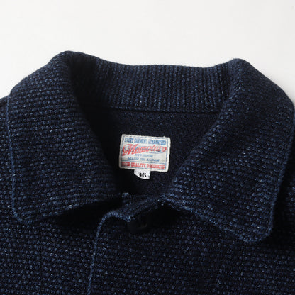 出陣ペイント インディゴ 刺し子 ユーティリティシャツ