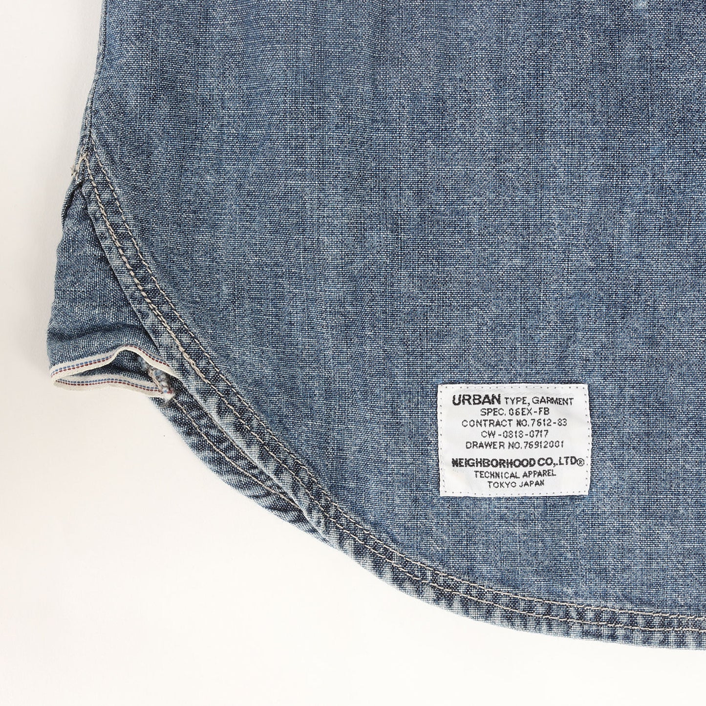 00s セルビッチ付き シャンブレー 半袖シャツ