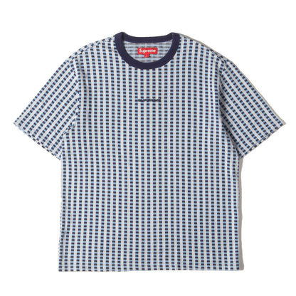 23AW ロゴ刺繍 グリッド チェック ジャガード Tシャツ(Grid Jacquard S/S Top)