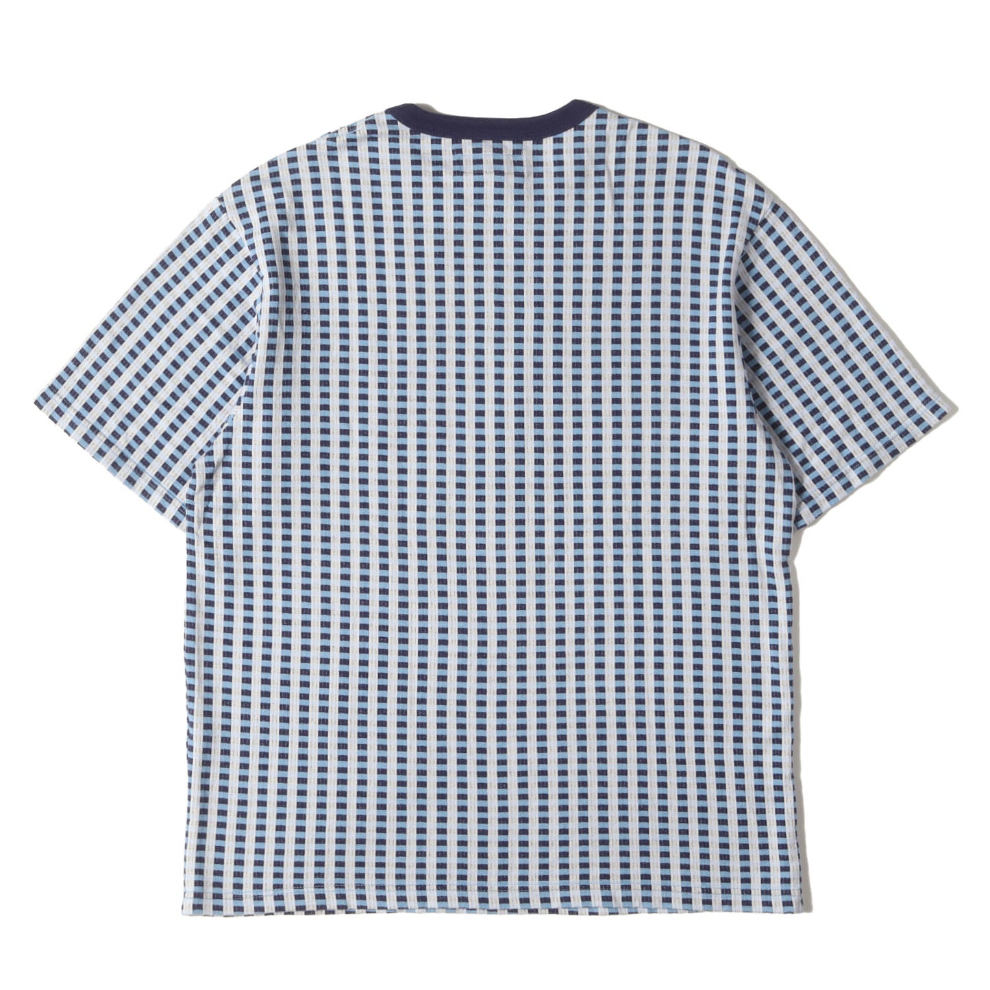 23AW ロゴ刺繍 グリッド チェック ジャガード Tシャツ(Grid Jacquard S/S Top)