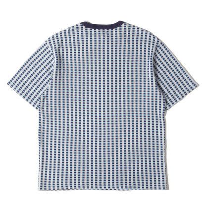 23AW ロゴ刺繍 グリッド チェック ジャガード Tシャツ(Grid Jacquard S/S Top)
