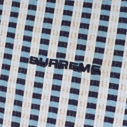 23AW ロゴ刺繍 グリッド チェック ジャガード Tシャツ(Grid Jacquard S/S Top)