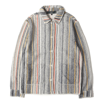23AW マルチストライプ オーバーシャツ(Multi Stripe L/S Boxy Collared Overshirt)
