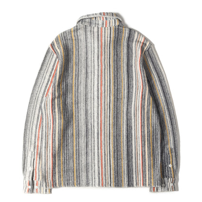 23AW マルチストライプ オーバーシャツ(Multi Stripe L/S Boxy Collared Overshirt)